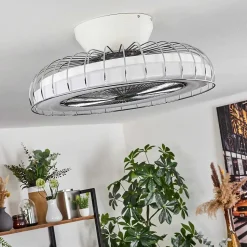 Ventilateur De Plafond Burmeister Led Blanc, 1 Lumiere, Telecommandes