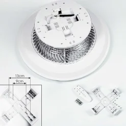 Ventilateur De Plafond Chaville Led Blanc, 1 Lumiere, Telecommandes