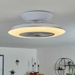 Ventilateur De Plafond Chaville Led Blanc, 1 Lumiere, Telecommandes