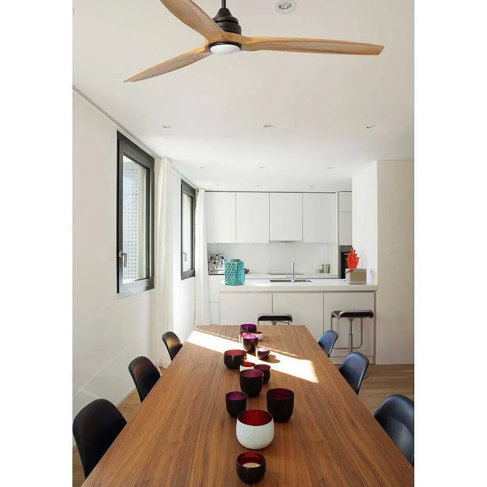 Ventilateur De Plafond Faro Barcelona Alo Led Noir, 1 Lumiere