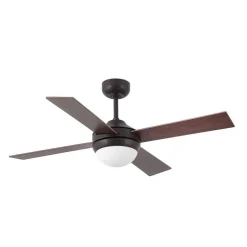 Ventilateur De Plafond Faro Barcelona Mini Icaria Rouille, 2 Lumieres