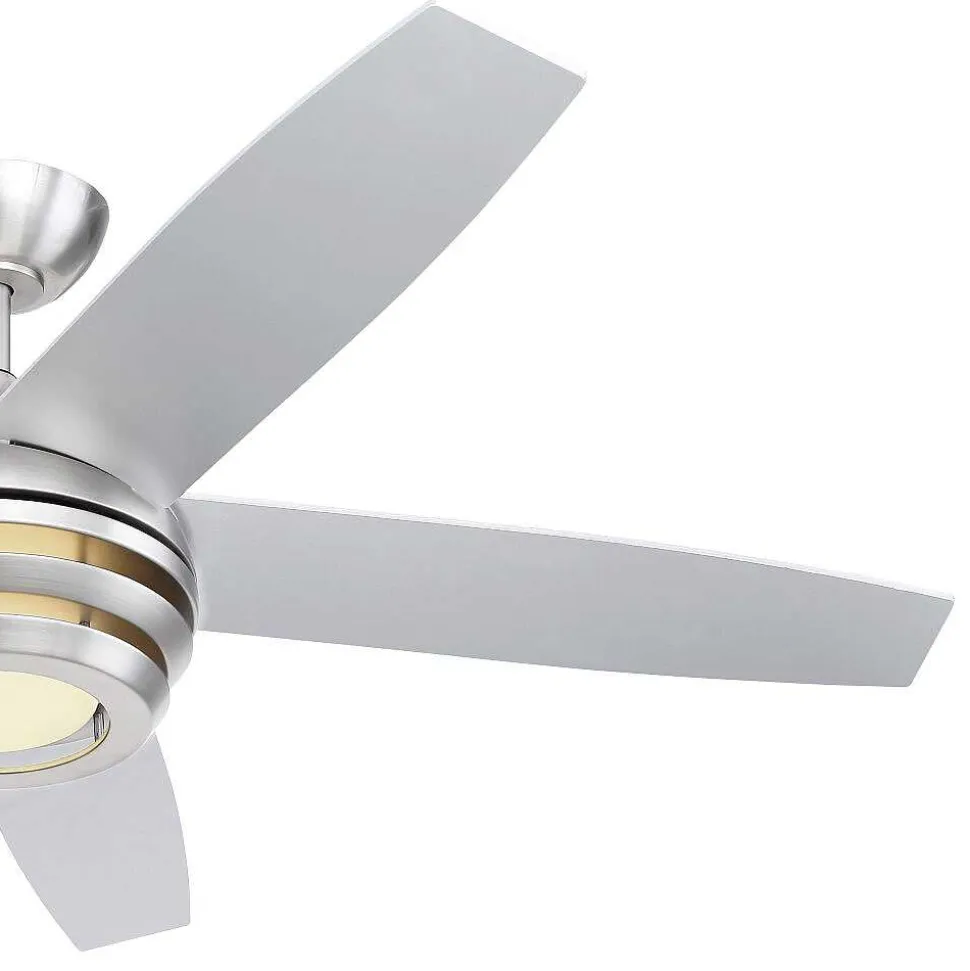 Ventilateur De Plafond Globo Viviana Led Nickel Mat, 1 Lumiere, Telecommandes
