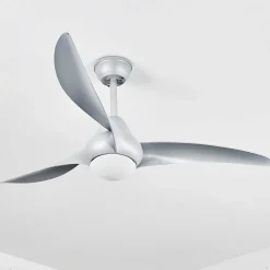 Ventilateur De Plafond Malloa Led Titane, 1 Lumiere, Telecommandes