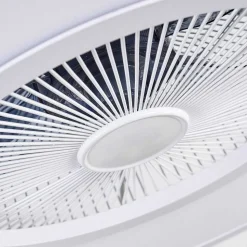 Ventilateur De Plafond Marmorta Led Blanc, 1 Lumiere, Telecommandes