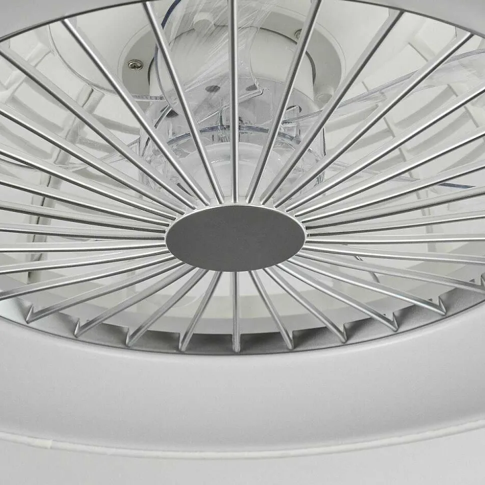Ventilateur De Plafond Moli Led Blanc, 1 Lumiere, Telecommandes