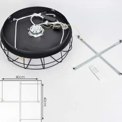 Ventilateur De Plafond Moscavide Laiton, Noir, 4 Lumieres, Telecommandes