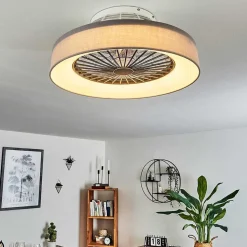 Ventilateur De Plafond Moli Led Gris, Blanc, 1 Lumiere, Telecommandes