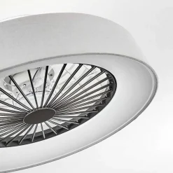 Ventilateur De Plafond Moli Led Gris, Blanc, 1 Lumiere, Telecommandes