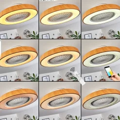 Ventilateur De Plafond Penon Led Blanc, 1 Lumiere, Telecommandes