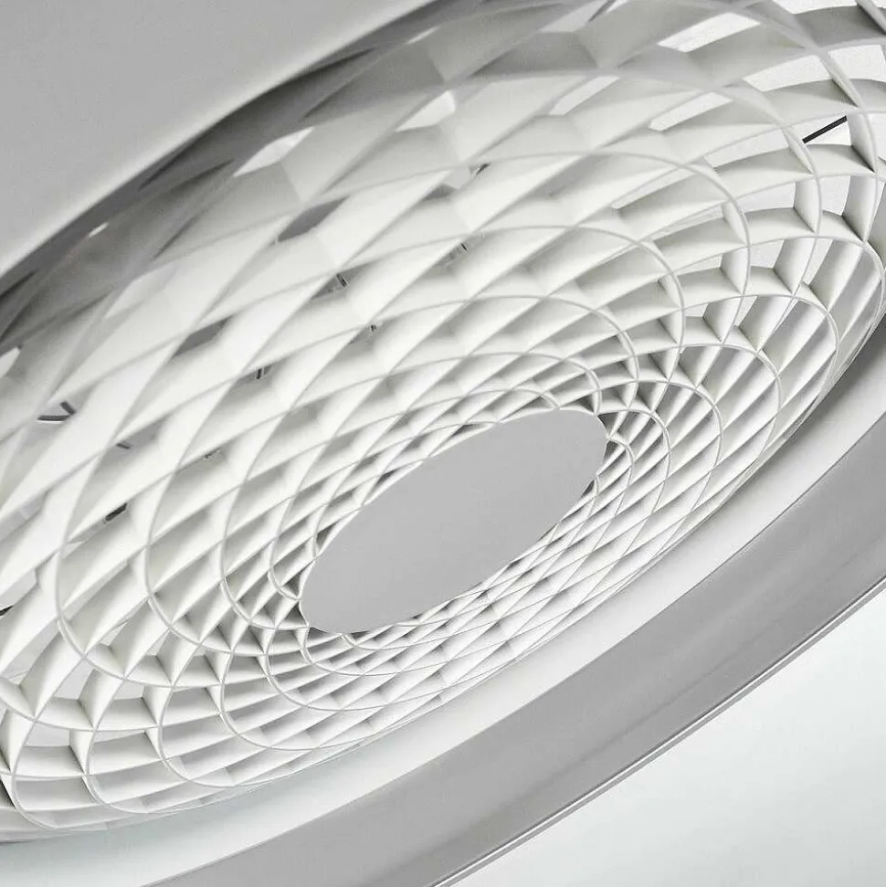 Ventilateur De Plafond Penon Led Blanc, 1 Lumiere, Telecommandes