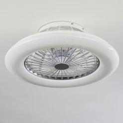 Ventilateur De Plafond Piraeus Led Blanc, 1 Lumiere, Telecommandes, Changeur De Couleurs