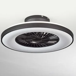 Ventilateur De Plafond Qualiano Led Noir, Blanc, 1 Lumiere, Telecommandes