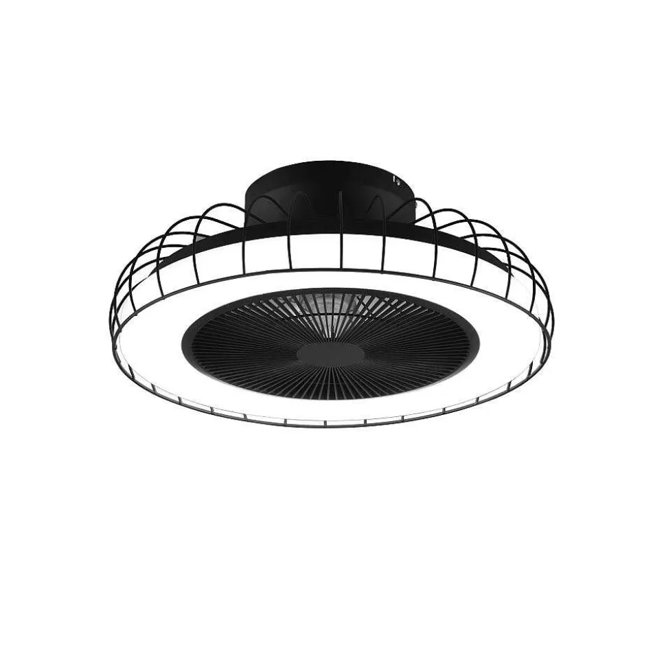 Ventilateur De Plafond Reality Sandfjord Led Noir, 1 Lumiere, Telecommandes