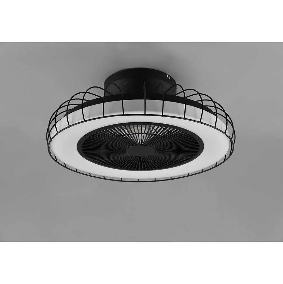 Ventilateur De Plafond Reality Sandfjord Led Noir, 1 Lumiere, Telecommandes