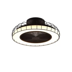 Ventilateur De Plafond Reality Sandfjord Led Noir, 1 Lumiere, Telecommandes