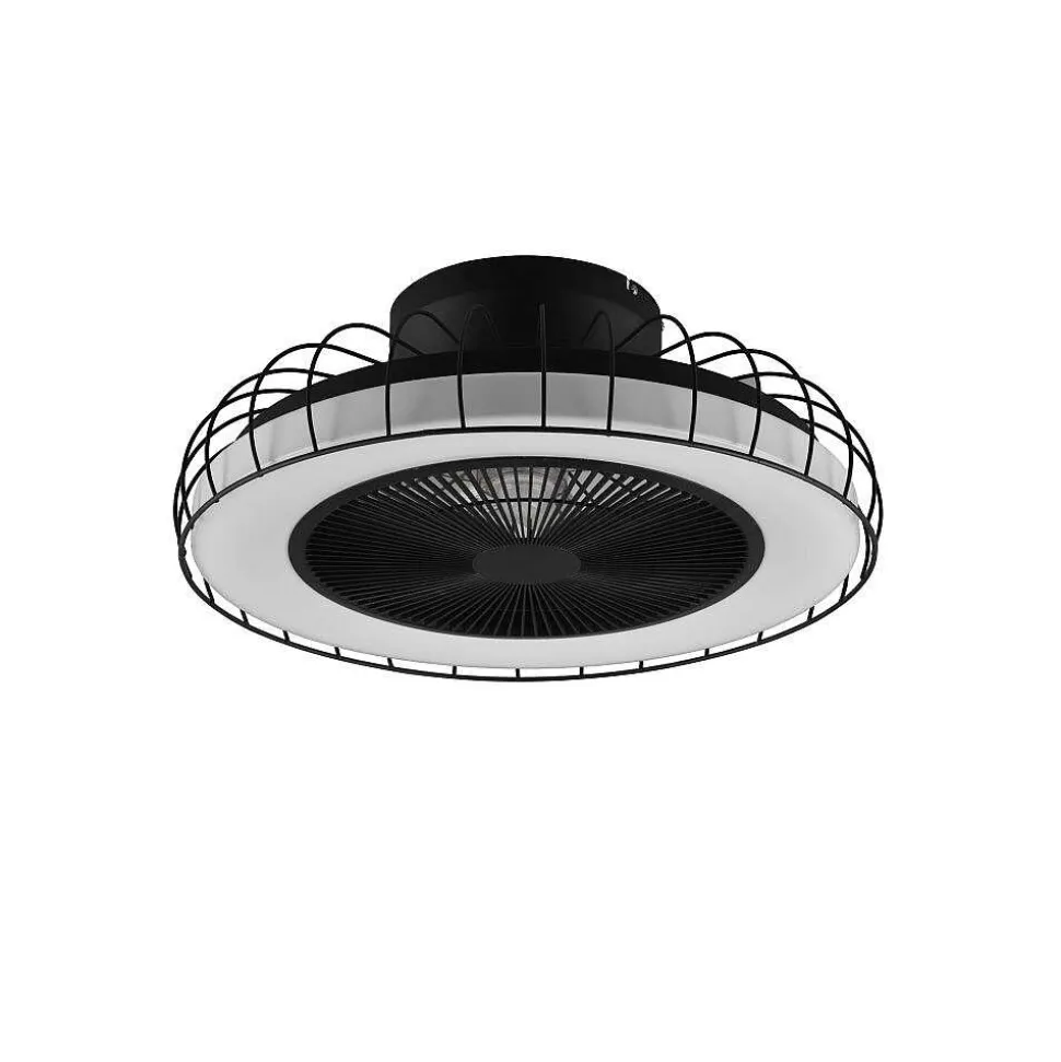 Ventilateur De Plafond Reality Sandfjord Led Noir, 1 Lumiere, Telecommandes