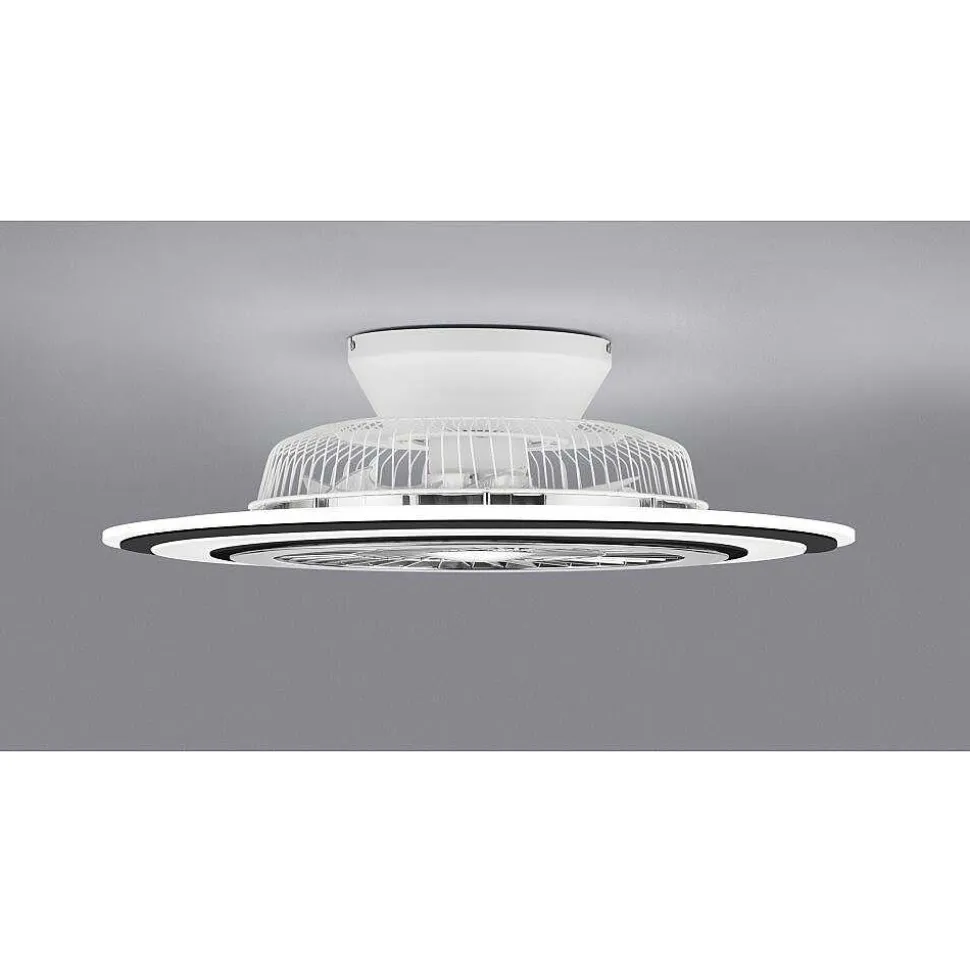 Ventilateur De Plafond Reality Flaga Led Noir, 1 Lumiere, Telecommandes