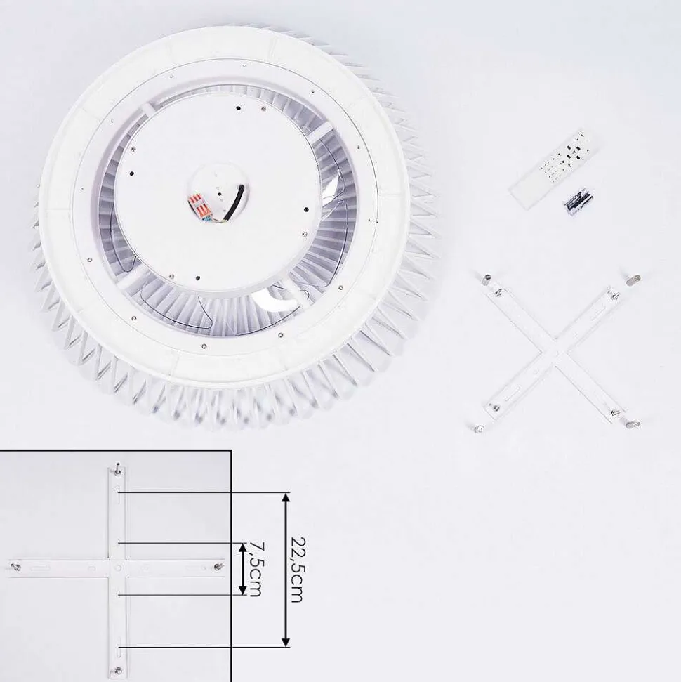Ventilateur De Plafond Rivarotta Led Blanc, 1 Lumiere, Telecommandes