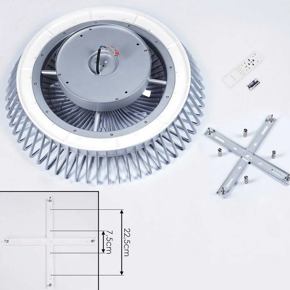 Ventilateur De Plafond Rivarotta Led Blanc, 1 Lumiere, Telecommandes