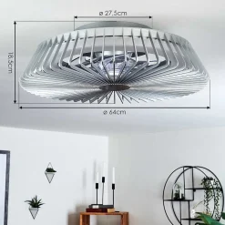 Ventilateur De Plafond Rivarotta Led Blanc, 1 Lumiere, Telecommandes