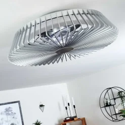 Ventilateur De Plafond Rivarotta Led Blanc, 1 Lumiere, Telecommandes