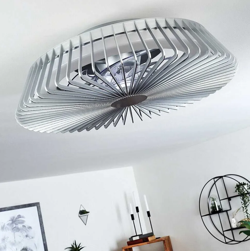 Ventilateur De Plafond Rivarotta Led Blanc, 1 Lumiere, Telecommandes