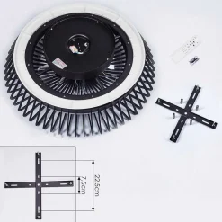 Ventilateur De Plafond Rivarotta Led Blanc, 1 Lumiere, Telecommandes