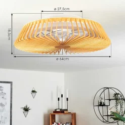 Ventilateur De Plafond Rivarotta Led Blanc, 1 Lumiere, Telecommandes