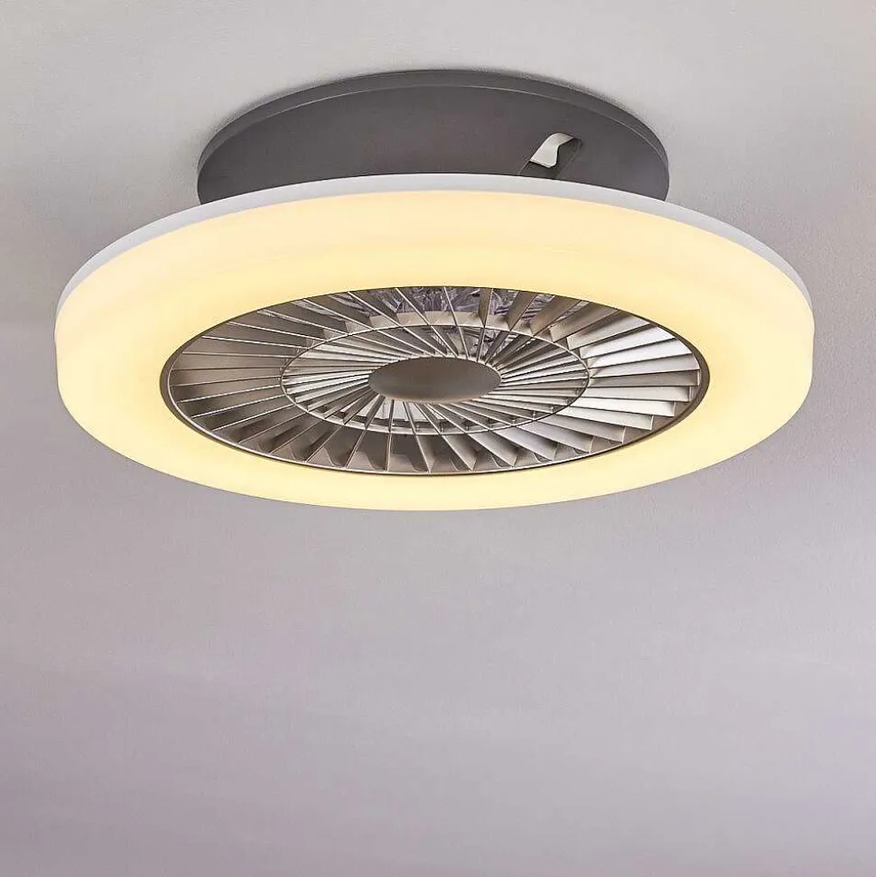 Ventilateur De Plafond Somalia Led Argente, Transparent, 1 Lumiere