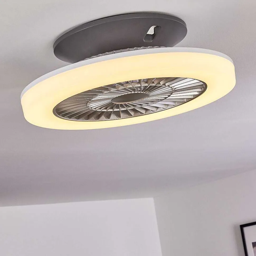 Ventilateur De Plafond Somalia Led Argente, Transparent, 1 Lumiere
