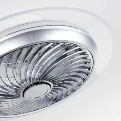 Ventilateur De Plafond Tamworth Led Argente, Transparent, 1 Lumiere, Telecommandes
