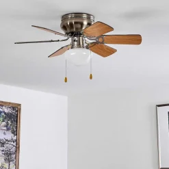 Ventilateur De Plafond Trillo Nickel Mat, 1 Lumiere