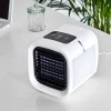 Ventilateur De Table Chania Led Noir, Blanc, 1 Lumiere, Changeur De Couleurs