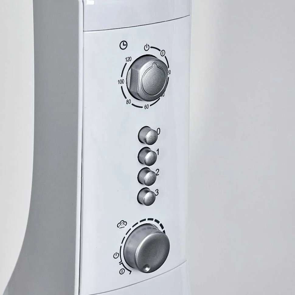 Ventilateur Rethymno Chrome, Argente, Blanc